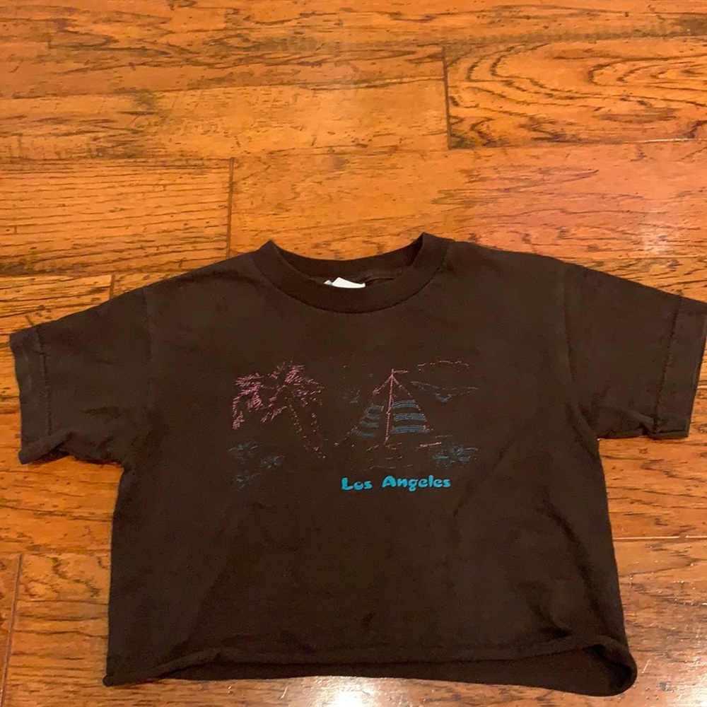 brown LA baby tee